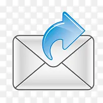 白色质感矩形邮件信封蓝色箭头
