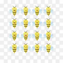 矢量EMOJI可爱卡通蜜蜂表情包