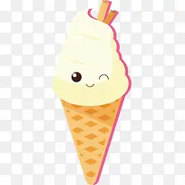 矢量图一个可爱的奶油冰淇淋