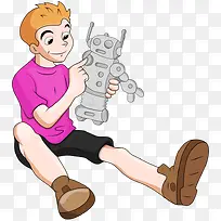 男孩与小机器人