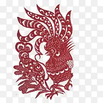 鸡鼠大战剪纸