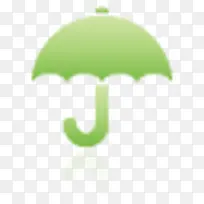 伞超级单声道绿色图标