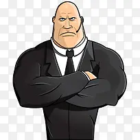 双手怀抱的保镖