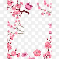 粉色樱花节花朵海报背景