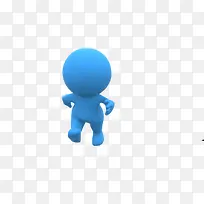 蓝色创意3D奔跑的小人