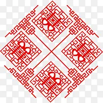 手绘红色中国风喜字