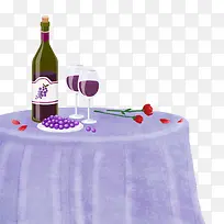放着红酒的桌子