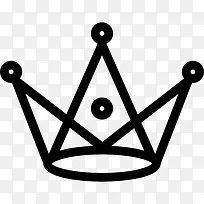王冠与三角形和圆形的设计图标