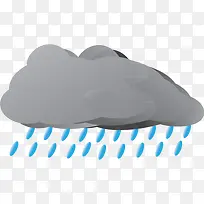 下雨天气灰色天气图标