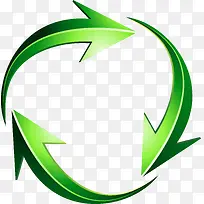 绿色回收图标矢量图