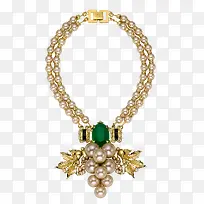 高档珍珠绿宝石项链