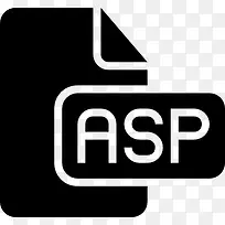 Asp文件类型黑色固体界面符号图标