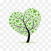树爱心矢量环保元素