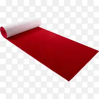 卷起来的红色地毯