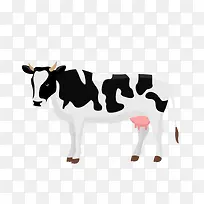 黑白花纹奶牛设计矢量素材