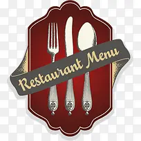 矢量复古餐厅标签