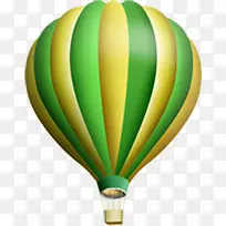 绿色黄色条纹热气球