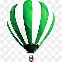绿色卡通条纹热气球