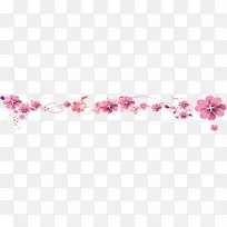 整齐排列粉色花朵元素