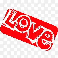 love红色印章七夕情人节