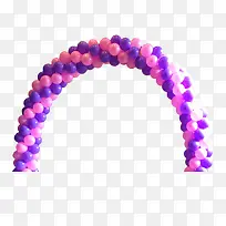 紫色和粉色气球搭建的气球门