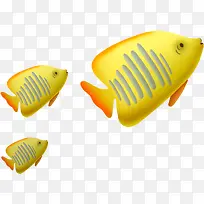 金黄色海底动物卡通小鱼