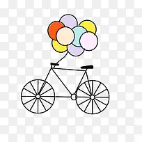 青春毕业季素材挂气球的自行车