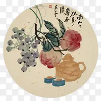 水果和茶画