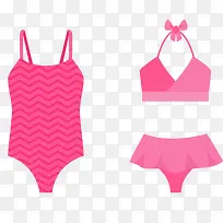 泳衣粉红色三点式