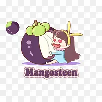 卡通木木子抱着山竹