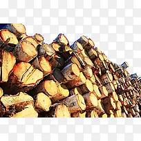 堆积的木材