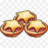 五角星装饰美味蛋挞