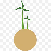 创意绿色风车能源矢量logo图标