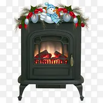 卡通圣诞装饰壁炉