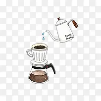 给咖啡杯里倒水