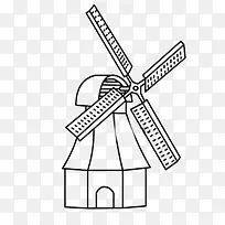 荷兰风车简笔画