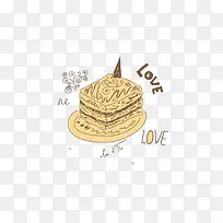 手绘蛋糕love