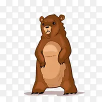 咖啡色卡通站立的熊