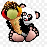 熊猫与冰激凌图片