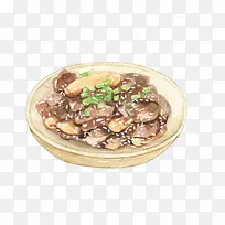 炒肉片手绘画素材图片