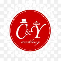 白色帽子皇冠婚礼logo