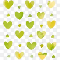 黄绿色爱心花纹