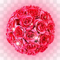 粉红花球