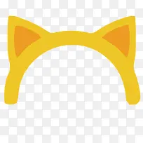 矢量黄色猫咪耳朵装饰素材