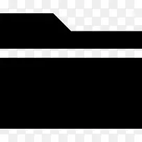 黑色的文件夹形状与水平直线图标