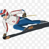 滑雪漫画运动员图片