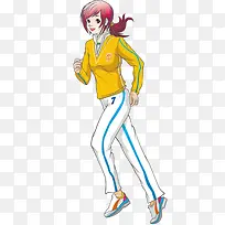 卡通女生接力跑