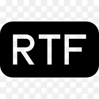 RTF文件的黑色圆角矩形界面符号图标