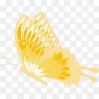 手绘黄色蝴蝶翅膀
