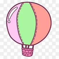 粉色卡通热气球装饰图案